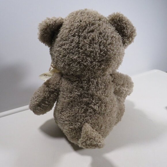 Taupe Teddy Bear with "Be Mine" Heart Terry Cloth type fabric 10" tall - Picture 4 of 11